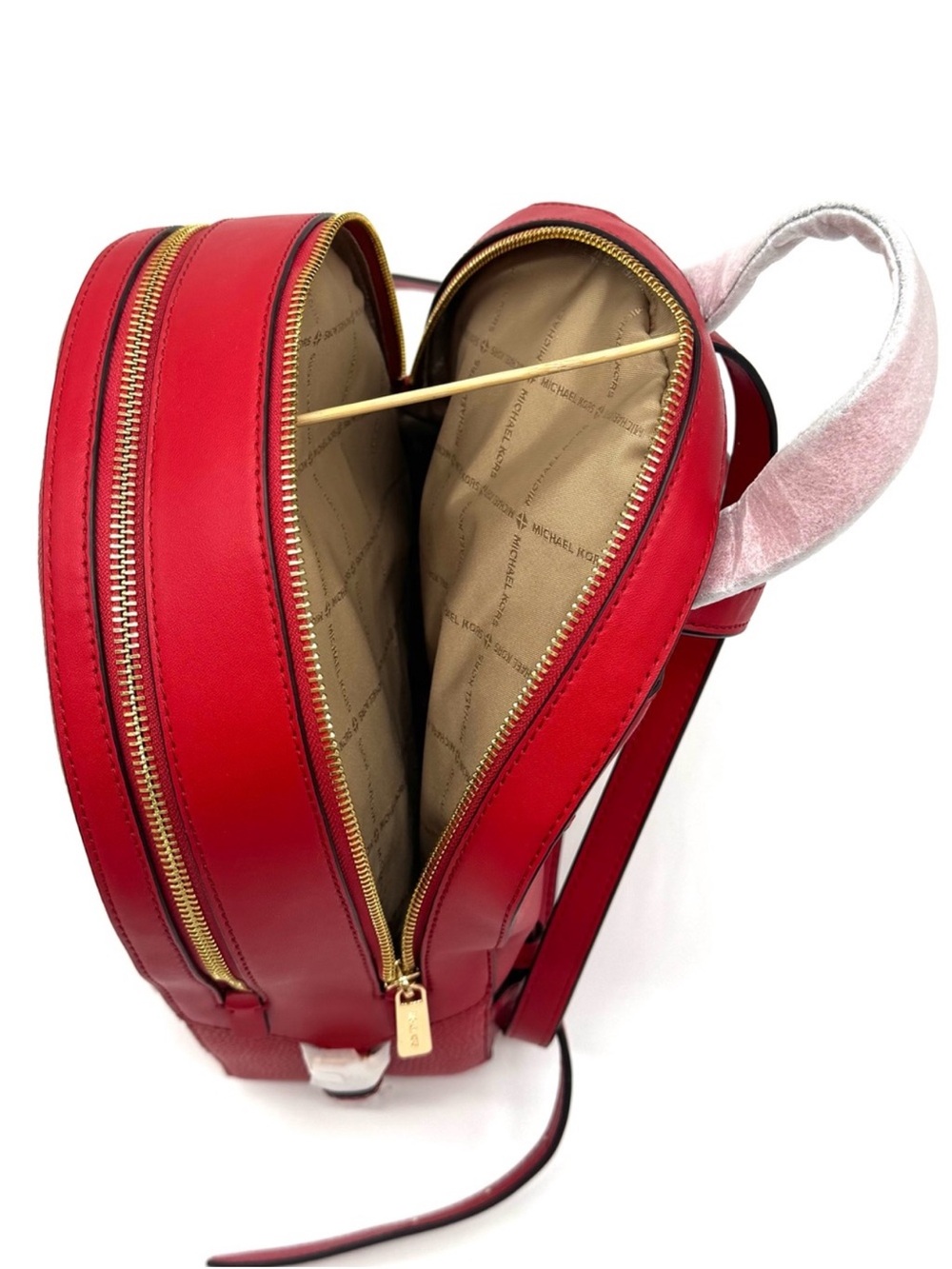 Michael Kors Jaycee Medium Signature Logo Backpack Bright Red - Picture 5 of 9
